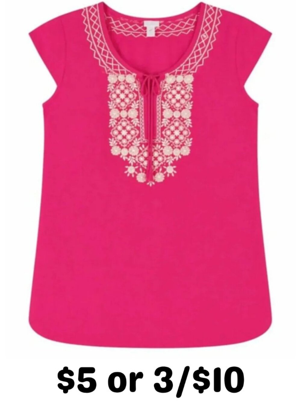 Izod Pink Embroidered Top